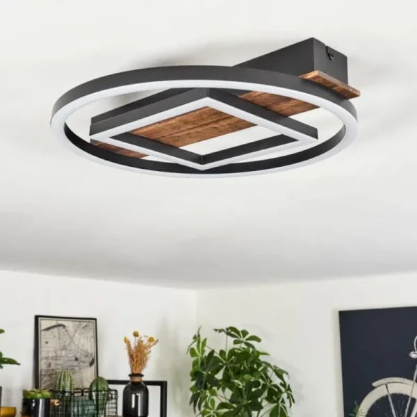 hofstein Plafonnier Taboneira LED Noir, 1 lumière* Lampes Modernes