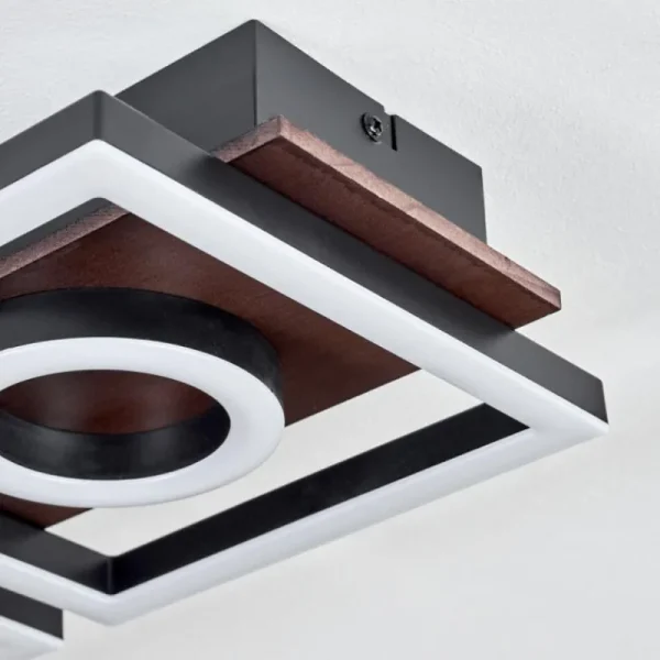 hofstein Plafonnier Taboneira LED Brun foncé, Noir, 2 lumières* Lampes Modernes