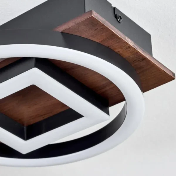 hofstein Plafonnier Taboneira LED Brun foncé, Noir, 2 lumières* Lampes Modernes