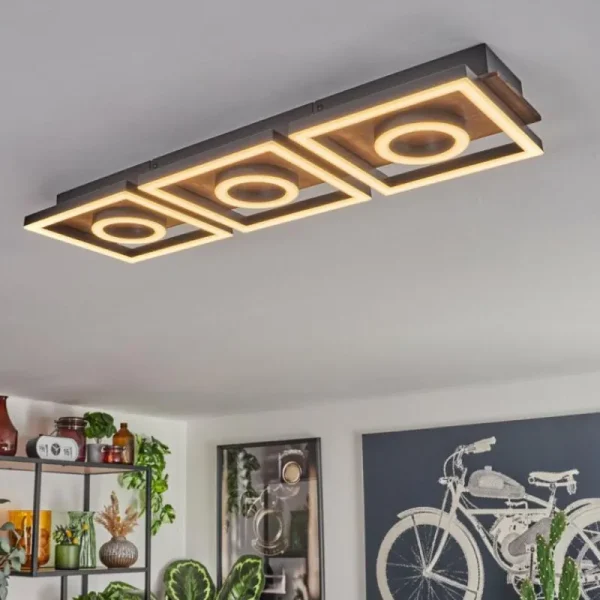 hofstein Plafonnier Taboneira LED Brun foncé, Noir, 3 lumières* Lampes Modernes