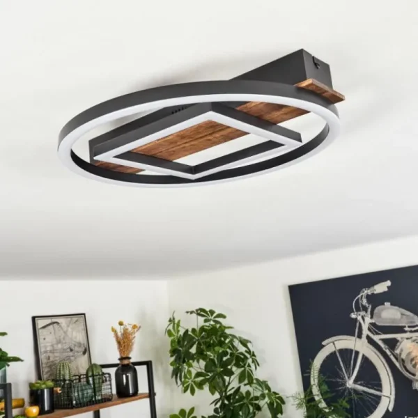 hofstein Plafonnier Taboneira LED Noir, 1 lumière* Lampes Modernes