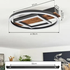 hofstein Plafonnier Taboneira LED Noir, 1 lumière* Lampes Modernes