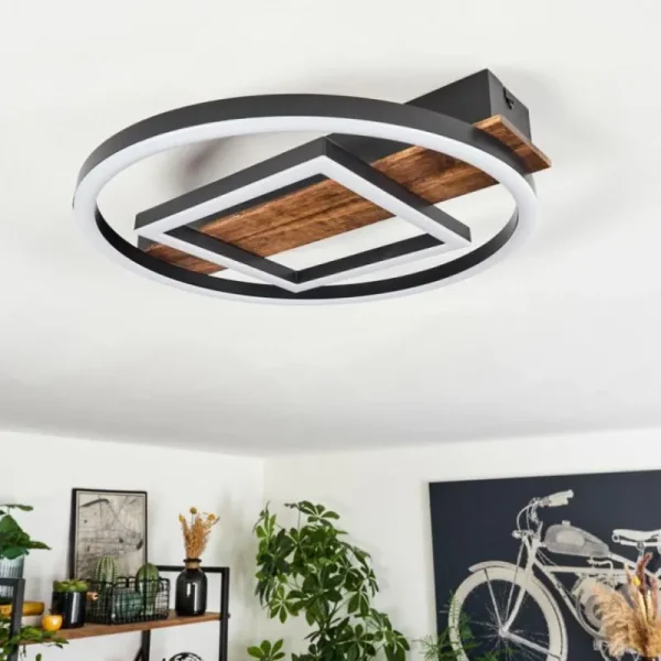 hofstein Plafonnier Taboneira LED Noir, 1 lumière* Lampes Modernes