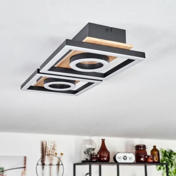 hofstein Plafonnier Taboneira LED Écru, Noir, 2 lumières* Lampes Modernes