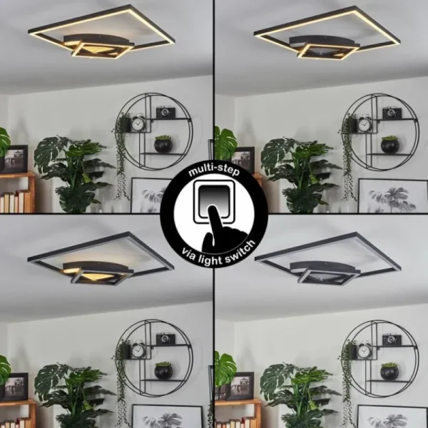 hofstein Plafonnier Taleta LED Noir, Blanc, 1 lumière* Lampes Modernes