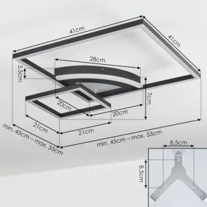 hofstein Plafonnier Taleta LED Noir, Blanc, 1 lumière* Lampes Modernes