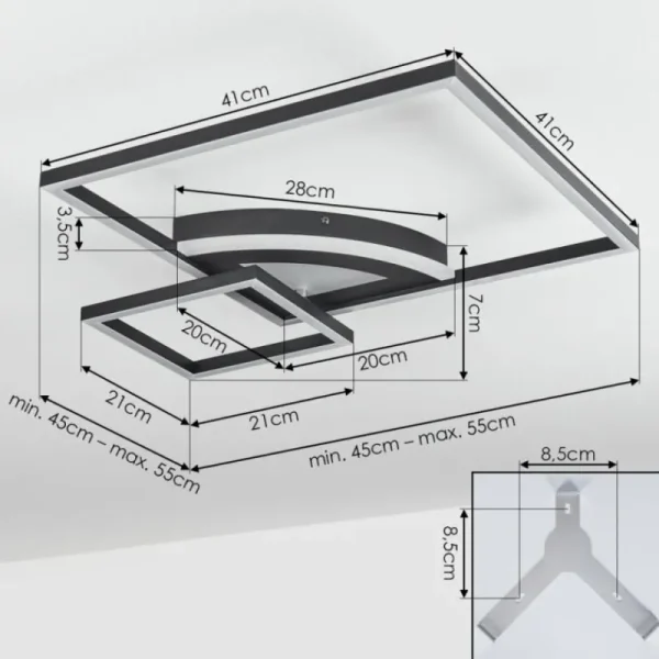 hofstein Plafonnier Taleta LED Noir, Blanc, 1 lumière* Lampes Modernes