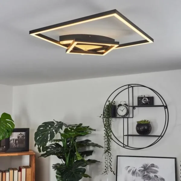 hofstein Plafonnier Taleta LED Noir, Blanc, 1 lumière* Lampes Modernes
