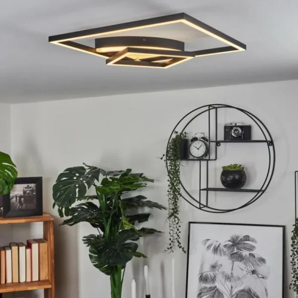 hofstein Plafonnier Taleta LED Noir, Blanc, 1 lumière* Lampes Modernes