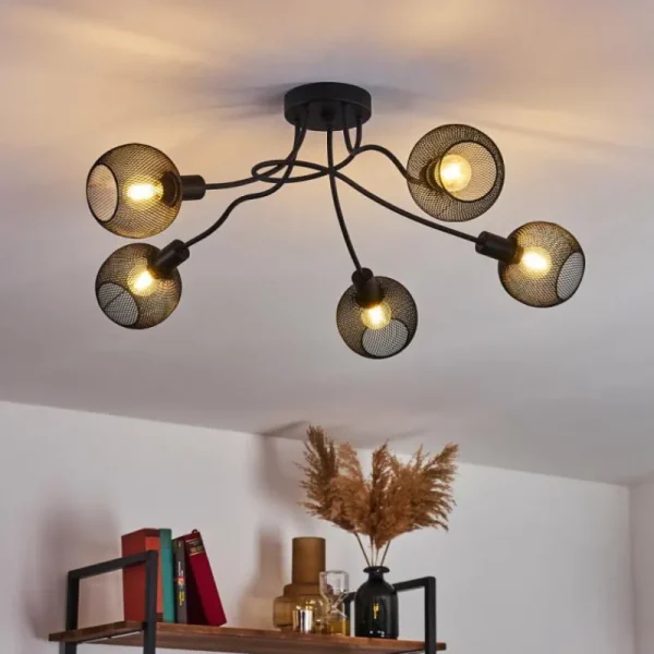 hofstein Plafonnier Tambo Noir, 5 lumières* Lampes Modernes