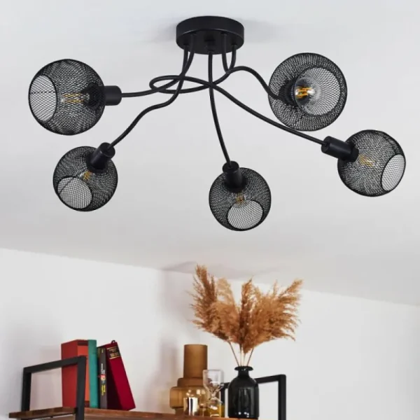 hofstein Plafonnier Tambo Noir, 5 lumières* Lampes Modernes
