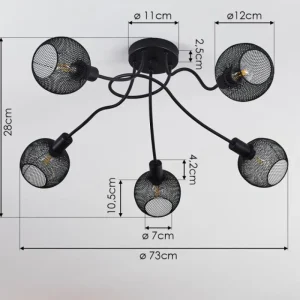 hofstein Plafonnier Tambo Noir, 5 lumières* Lampes Modernes