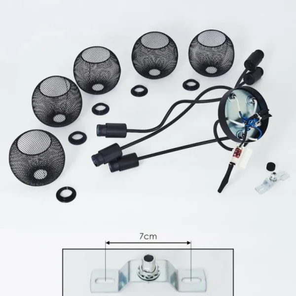 hofstein Plafonnier Tambo Noir, 5 lumières* Lampes Modernes