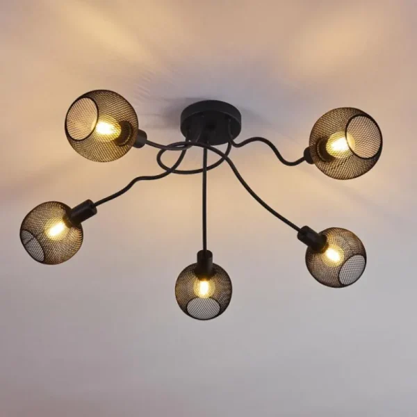 hofstein Plafonnier Tambo Noir, 5 lumières* Lampes Modernes