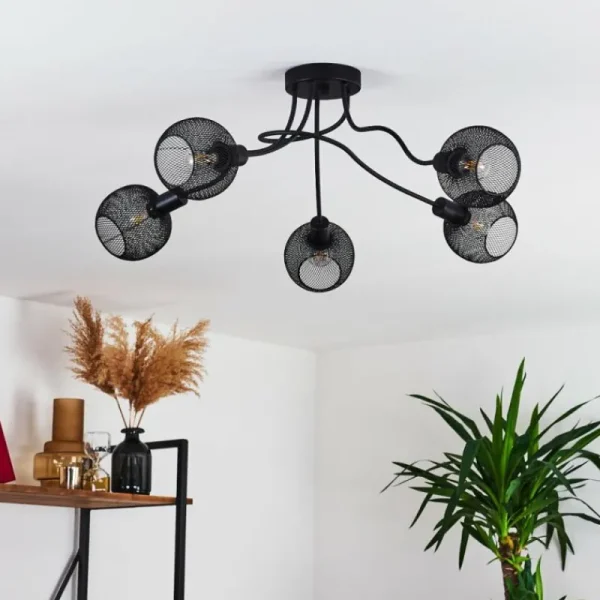 hofstein Plafonnier Tambo Noir, 5 lumières* Lampes Modernes