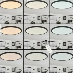 hofstein Plafonnier Tamesch LED Noir, 1 lumière, Télécommandes* Lampes Modernes