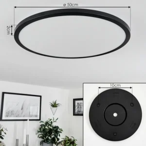 hofstein Plafonnier Tamesch LED Noir, 1 lumière, Télécommandes* Lampes Modernes