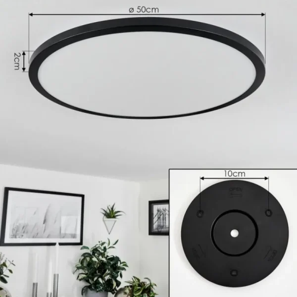 hofstein Plafonnier Tamesch LED Noir, 1 lumière, Télécommandes* Lampes Modernes