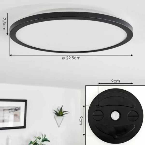 hofstein Plafonnier Tamesch LED Noir, 1 lumière* Lampes Modernes