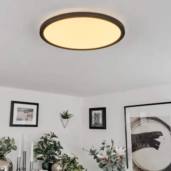 hofstein Plafonnier Tamesch LED Noir, 1 lumière* Lampes Modernes