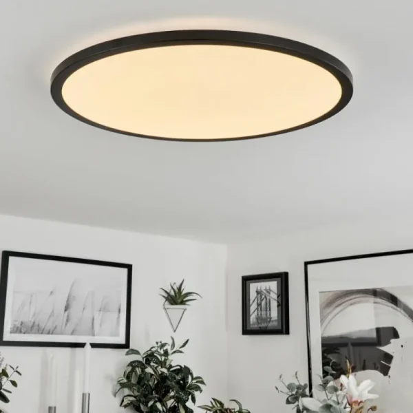 hofstein Plafonnier Tamesch LED Noir, 1 lumière, Télécommandes* Lampes Modernes