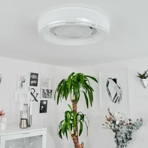 hofstein Plafonnier Tobosy LED Blanc, 1 lumière, Télécommandes* Lampes Modernes