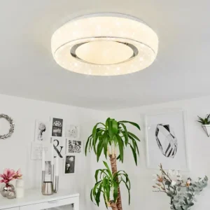 hofstein Plafonnier Tobosy LED Blanc, 1 lumière, Télécommandes* Lampes Modernes