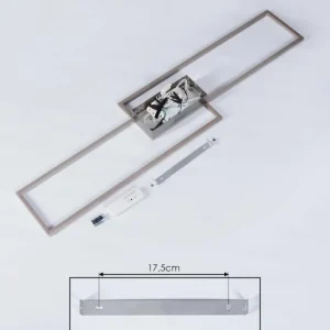 hofstein Plafonnier Torresella LED Nickel mat, 2 lumières, Télécommandes* Lampes Modernes