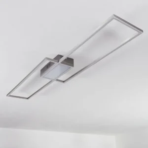 hofstein Plafonnier Torresella LED Nickel mat, 2 lumières, Télécommandes* Lampes Modernes