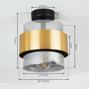 hofstein Plafonnier Traak Noir, 1 lumière* Lampes Modernes