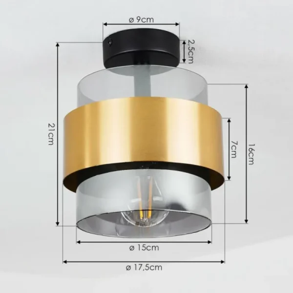 hofstein Plafonnier Traak Noir, 1 lumière* Lampes Modernes