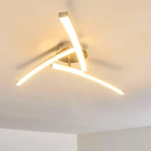 hofstein Plafonnier Tusula LED Acier inoxydable, 3 lumières* Lampes Modernes