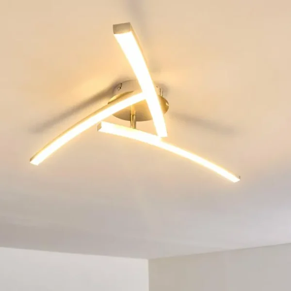 hofstein Plafonnier Tusula LED Acier inoxydable, 3 lumières* Lampes Modernes