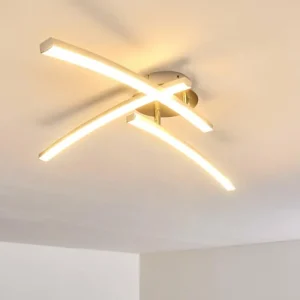 hofstein Plafonnier Tusula LED Acier inoxydable, 3 lumières* Lampes Modernes