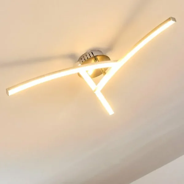 hofstein Plafonnier Tusula LED Acier inoxydable, 3 lumières* Lampes Modernes