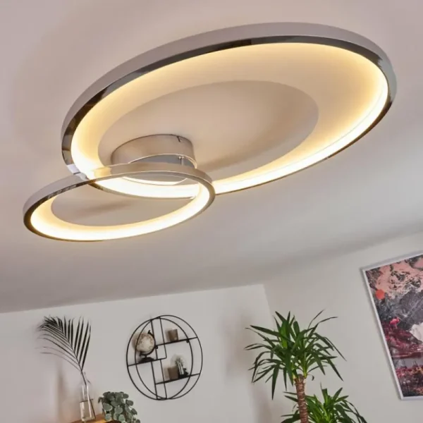 hofstein Plafonnier Tuzik LED Chrome, 1 lumière* Lampes Modernes