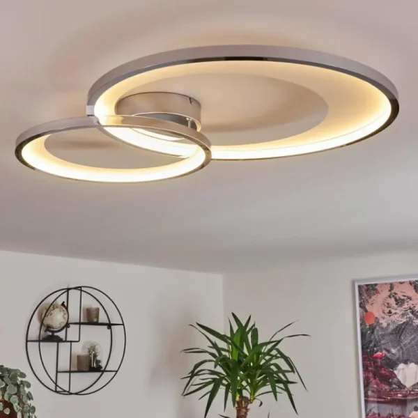 hofstein Plafonnier Tuzik LED Chrome, 1 lumière* Lampes Modernes