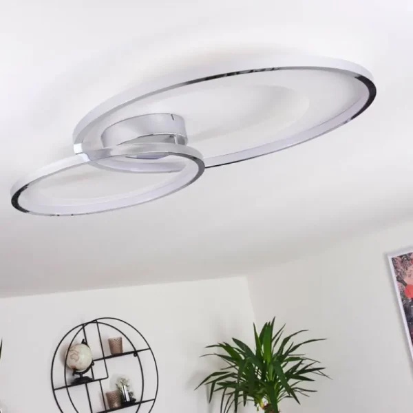 hofstein Plafonnier Tuzik LED Chrome, 1 lumière* Lampes Modernes