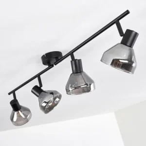 hofstein Plafonnier Tyksov Noir, 4 lumières* Lampes En Verre