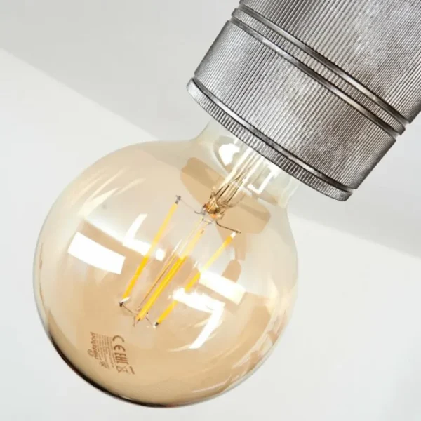 hofstein Plafonnier Tyldom Gris, Argenté, 2 lumières* Lampes Modernes