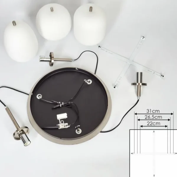 hofstein Plafonnier Verbania Noir, 3 lumières* Lampes En Verre