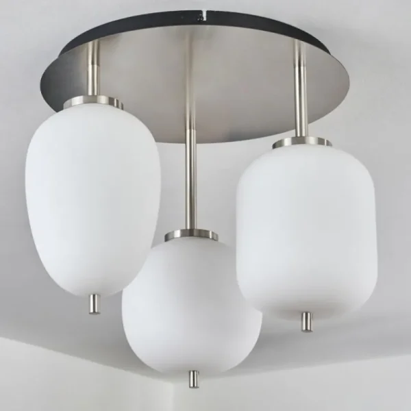 hofstein Plafonnier Verbania Noir, 3 lumières* Lampes En Verre