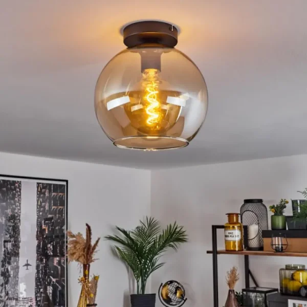 hofstein Plafonnier Verre 25 cm Koyoto Ambre, 1 lumière* Lampes En Verre