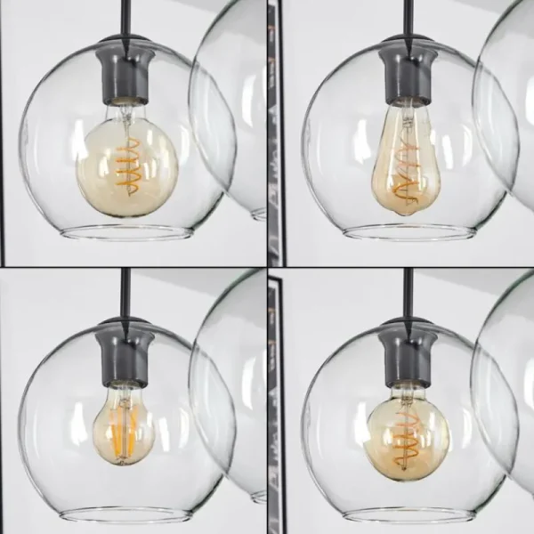 hofstein Plafonnier Verre 20 cm Koyoto Clair, 5 lumières* Lampes En Verre