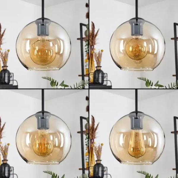 hofstein Plafonnier Verre 20 cm Koyoto Ambre, 1 lumière* Lampes En Verre