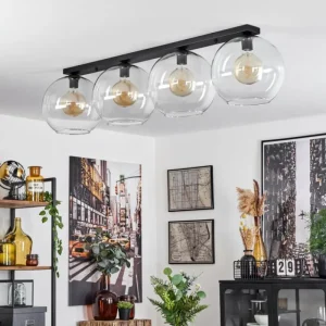 hofstein Plafonnier Verre 30 cm Koyoto Clair, 4 lumières* Lampes En Verre