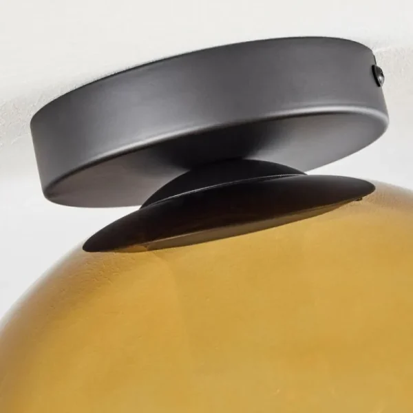 hofstein Plafonnier Verre 25 cm Koyoto Or, Clair, 1 lumière* Lampes En Verre