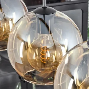hofstein Plafonnier Verre 20 cm Koyoto Ambre, 5 lumières* Lampes En Verre