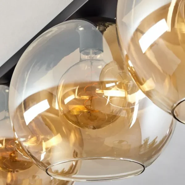 hofstein Plafonnier Verre 30 cm Koyoto Ambre, 3 lumières* Lampes En Verre