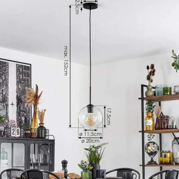 hofstein Plafonnier Verre 20 cm Koyoto Clair, 1 lumière* Lampes En Verre